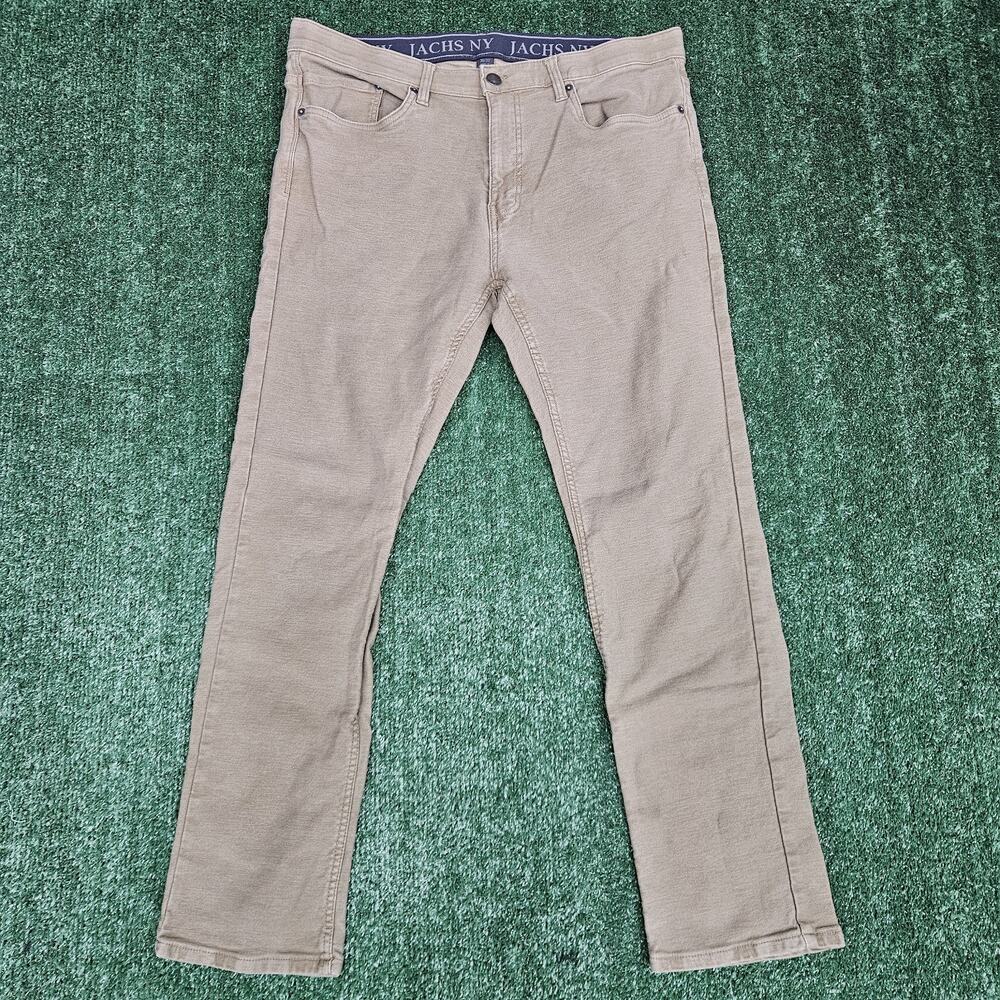 Jachs NY Men's 36x32 Brown Straight Fit 5-Pocket Pants Flex Waistband